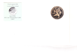 5 ECU 1995 Kertmis in speciaal kerst carnet FDC