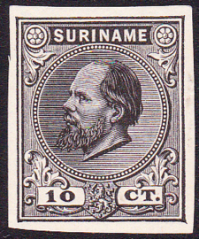Suriname Proef 4 van de 10 Ct. Willem III zoals uitgegeven zonder gom