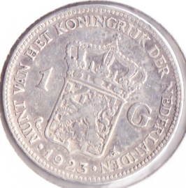 Nederland 1 gulden Zilver 1923 Koningin Wilhelmina  F+