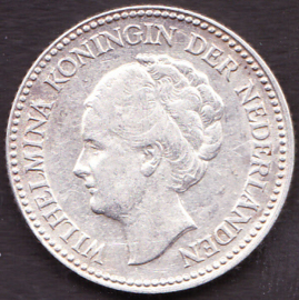 Nederland ½ gulden Zilver 1929a Koningin Wilhelmina ZF