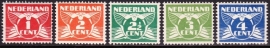 NVPH 144-148  Vliegende duif zonder watermerk Postfris CW 110.00