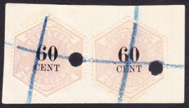 NVPH TG10 Telegram  2x Gebruikt op deel formulier!  Cataloguswaarde --.--