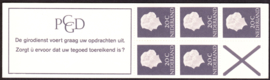Postzegelboekje  6a + met rakelkrassen en Poot links boven breed(B)  Postfris