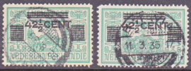Plaatfout Ned. Indie 214 PM op LP9 Gebruikt E-7724