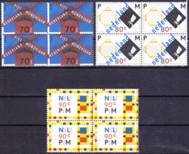 NVPH 1595-1597 in blokken van 4 Postfris