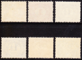 NVPH  50-55 Cijferzegels Postfris Cataloguswaarde 75.00