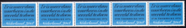 Rolzegel 1009R strip van 5 Postfris Cataloguswaarde 10,00