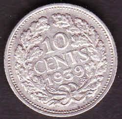 10 cent 1939  Zilver (ZF)