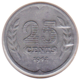 25 cent zink 1942 (Pracht)