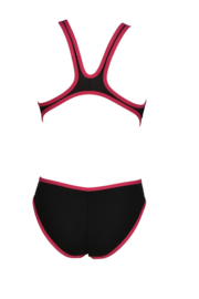 Arena W One Swimsuit Tech One Back Logo - black-rose