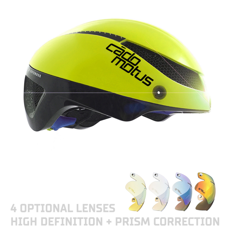 Cadomotus Omega Aerospeed Helm Fluo Geel Voor Schaatsen En Wielrennen Helmen Triathlonwinkel