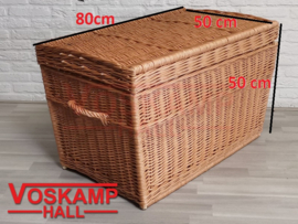 Rieten picknickmand vlakke deksel (49512)