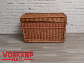 Rieten picknickmand vlakke deksel (49511)