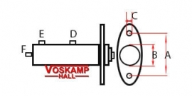 Hoofdremcilinder aluminium met bovenaansluiting  G-AC10 (43072)