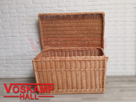 Rieten picknickmand vlakke deksel (49512)