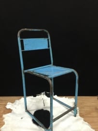 Iron chairs / stoel industrieel , blauw.