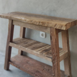 Side table recycled teak