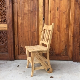 Teak stoel/trap combinatie 90 cm / 43 cm