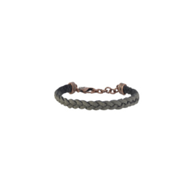 Armband fijn gevlochten middengrijs