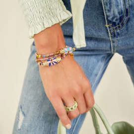kleurrijke vergulde armband