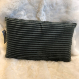 Kussen velvet green rib