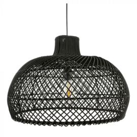 Rotan hanglamp Debby zwart L
