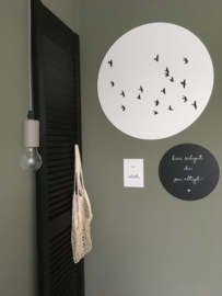 Muurcirkel Birds wit