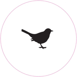 Muurcirkel vogel wit