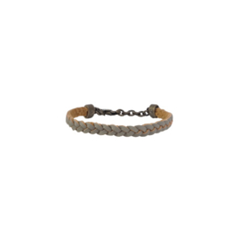 Armband fijn gevlochten zeegrijs