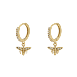 Earrings zirkonia bee
