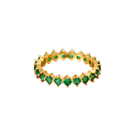 ring gold and stones groen