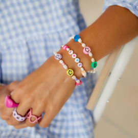 armband smiley face & pearls