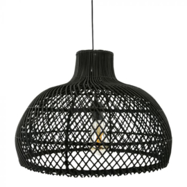 Rotan hanglamp Debby zwart M