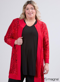 Open Lace Cardigan (N-2501) 015-Rood