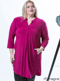 A-Line Long Pocket Tunic (C-2217) 056-Dr.Fuchsia