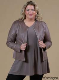 Kort Leather Look jasje (K-31-LL) 061-Taupe