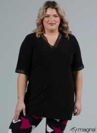 Wide Lace Detail A-Line Shirt (B-2423) 001SQR-Black Square