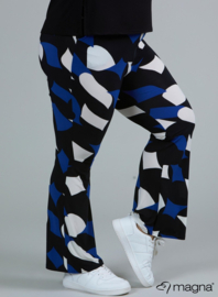 Relaxed Pocket Flared Pants (D-2403-PRINT) V75060-Diamond Blocks  Blue