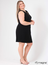 Crossed Detail Dress (C-9030) 001-Zwart