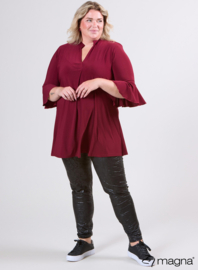 Flared Sleeves Relaxed Tunic (C-2503) 032-Wine Red