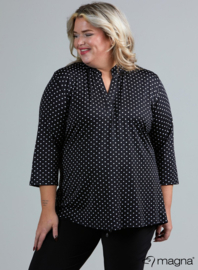 Roll Sleeve Top (B-9001-PR) 001001-Polka Dot BW