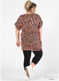 Oversized Shirt (ME-TU-1015) Y02066-Graphical Zebra Coral