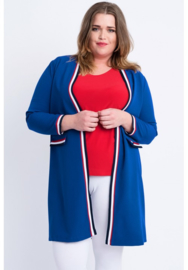 Blazer streep viscose (N-8003) 060-Dr.Cobalt