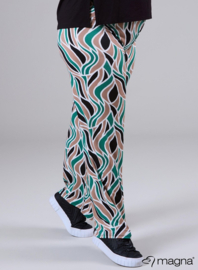 Broek Basic (D-03-PR) U96038-Abstract Leaves Sand/Green