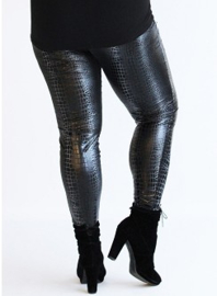Legging Leather Look (F-23-LL-PR) 511001-Crocodile Black
