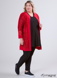 Open Lace Cardigan (N-2501) 015-Rood
