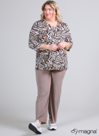 Comfy Button Flap Tunic (C-2504-PRINT) U97014-Tribal Geo Sand