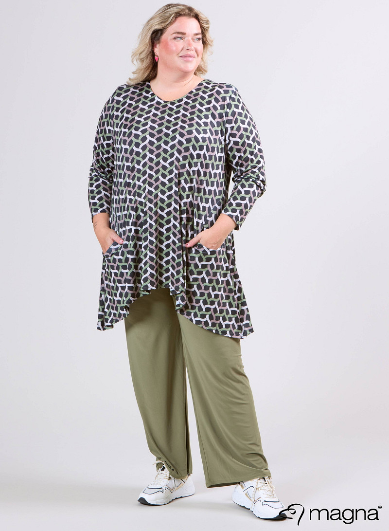Tuniek Isabel (C-4051-PRINT) T72080-Woven Sage Green-Sand