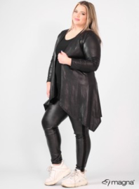 Leather Look Bolero lange mouw (A-74) 001-Zwart