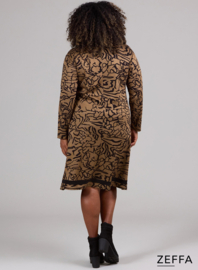 V-Element Dress (ZF-DR-1008-HVP) U73061-Scribble Waves Taupe